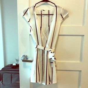 Black and white stripped romper